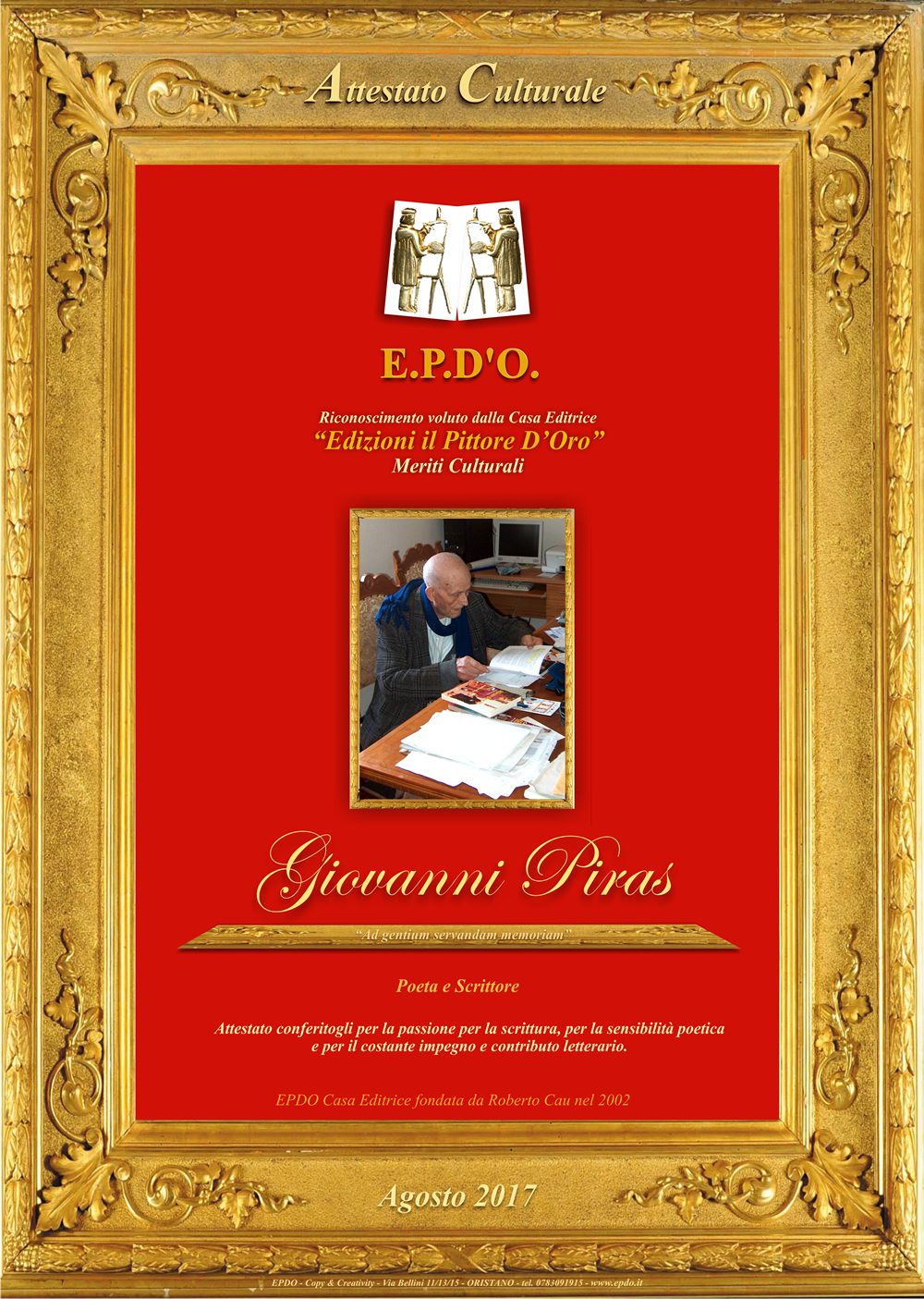EPDO - Attestato Culturale Giovanni Piras